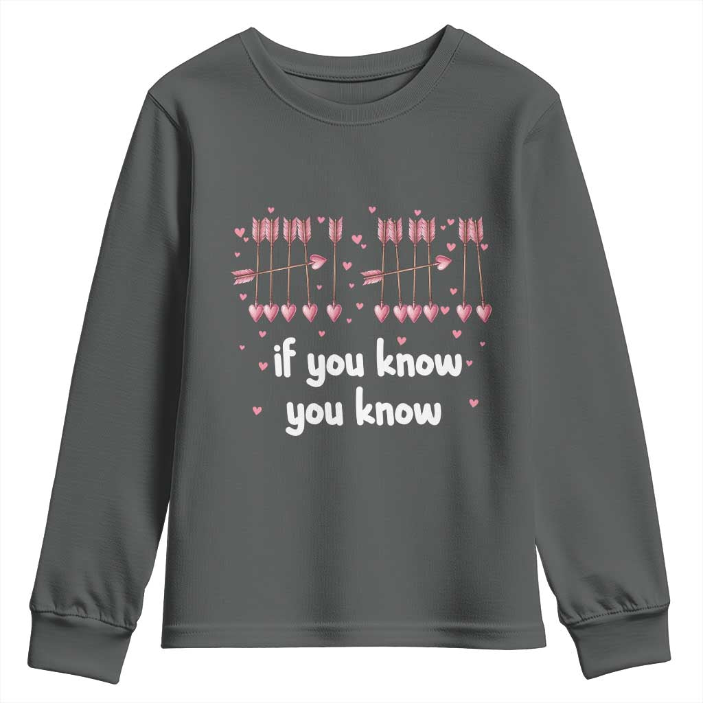 67 Valetines Meme Youth Sweatshirt Funny Six Seven If You Know TS14 Dark Heather Print Your Wear