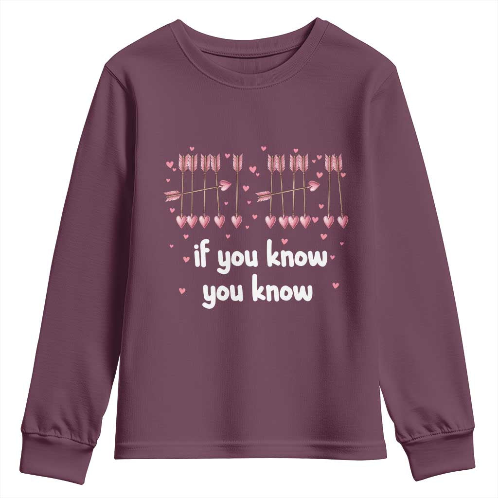 67 Valetines Meme Youth Sweatshirt Funny Six Seven If You Know TS14 Maroon Print Your Wear