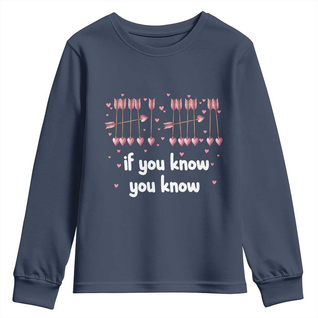 67 Valetines Meme Youth Sweatshirt Funny Six Seven If You Know TS14 Navy Print Your Wear