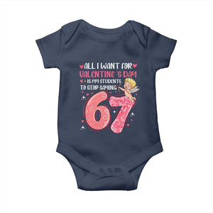 67 Valetines Meme Baby Onesie Funny Teacher Sayings Six Seven TS14 Navy Print Your Wear