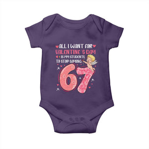 67 Valetines Meme Baby Onesie Funny Teacher Sayings Six Seven TS14 Purple Print Your Wear