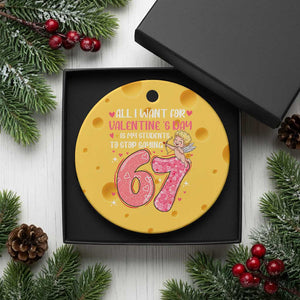67 Valetines Meme Ceramic Ornament Funny Teacher Sayings Six Seven TS14 1pc Yellow Cheese Print Your Wear
