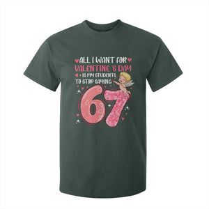 67 Valetines Meme T Shirt For Kid Funny Teacher Sayings Six Seven TS14 Dark Forest Green Print Your Wear