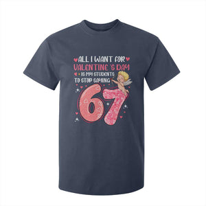 67 Valetines Meme T Shirt For Kid Funny Teacher Sayings Six Seven TS14 Navy Print Your Wear