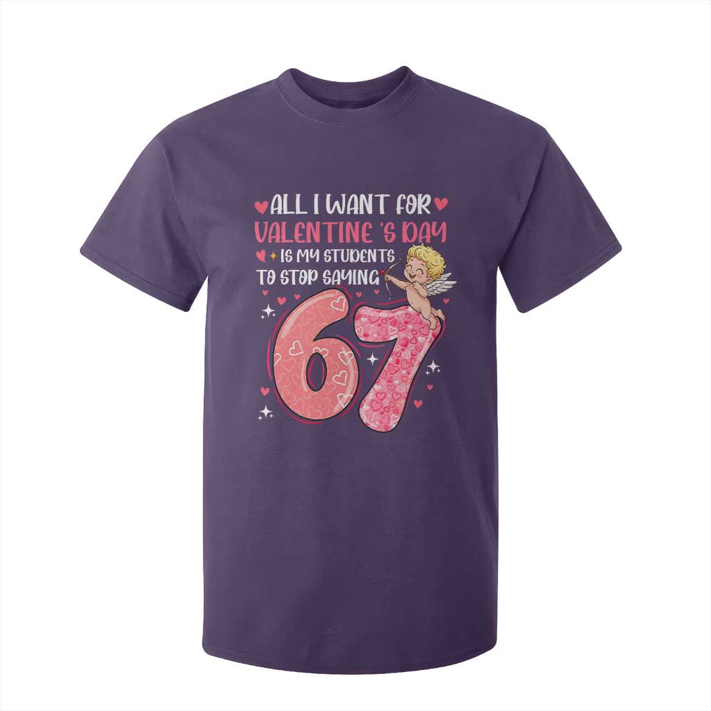 67 Valetines Meme T Shirt For Kid Funny Teacher Sayings Six Seven TS14 Purple Print Your Wear