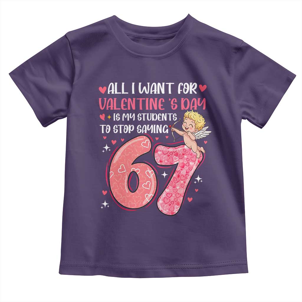 67 Valetines Meme Toddler T Shirt Funny Teacher Sayings Six Seven TS14 Purple Print Your Wear