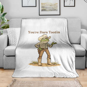 You're Darn Tootin Throw Blanket Funny Cowboy Frog Meme TS14 Print Your Wear