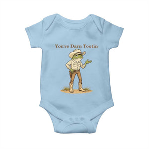 You're Darn Tootin Baby Onesie Funny Cowboy Frog Meme TS14 Light Blue Print Your Wear
