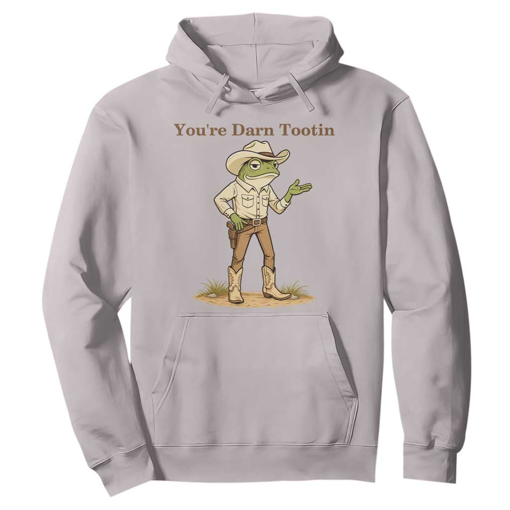 You're Darn Tootin Hoodie Funny Cowboy Frog Meme TS14 Ice Gray Print Your Wear