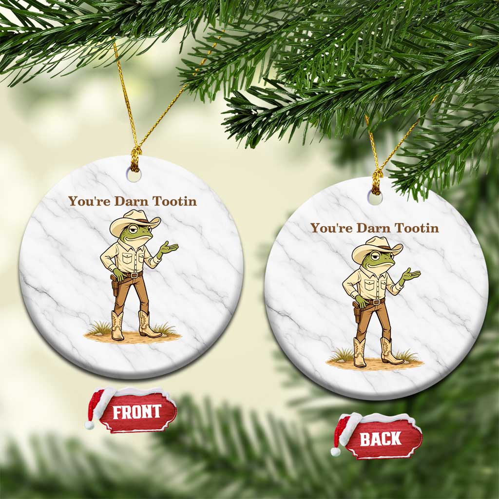 You're Darn Tootin Ceramic Ornament Funny Cowboy Frog Meme TS14 1pc White Marble Print Your Wear