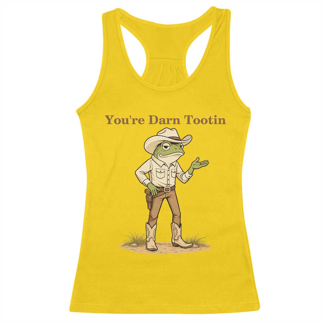 You're Darn Tootin Racerback Tank Top Funny Cowboy Frog Meme TS14 Daisy Print Your Wear
