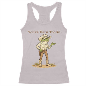 You're Darn Tootin Racerback Tank Top Funny Cowboy Frog Meme TS14 Ice Gray Print Your Wear