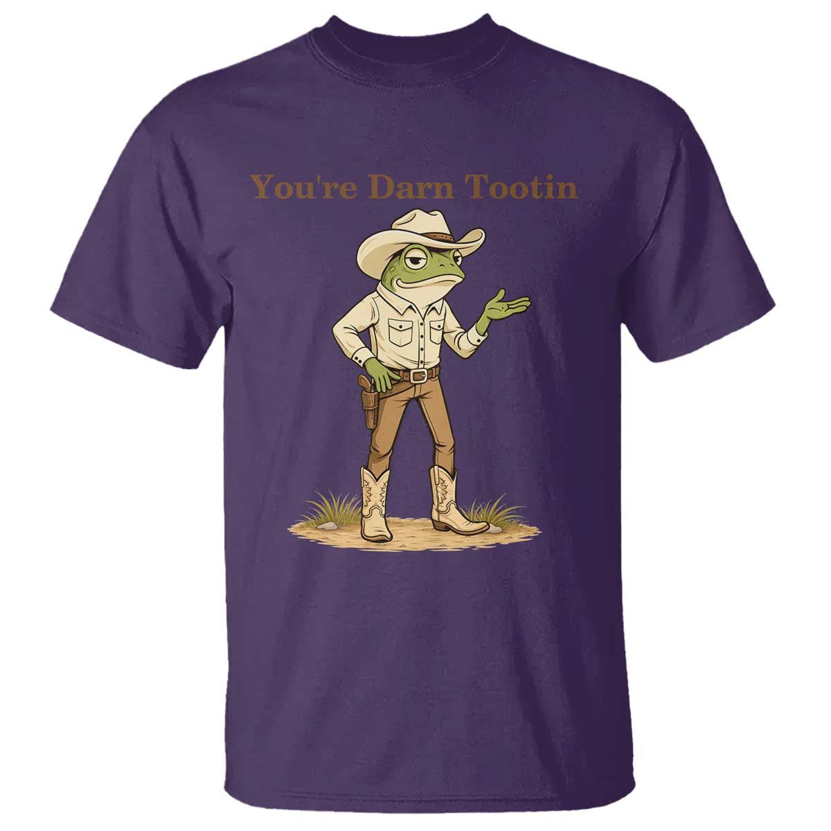 You're Darn Tootin T Shirt Funny Cowboy Frog Meme TS14 Purple Print Your Wear