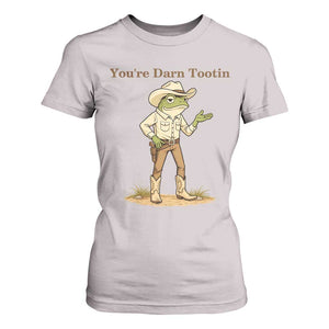 You're Darn Tootin T Shirt For Women Funny Cowboy Frog Meme TS14 Ice Gray Print Your Wear