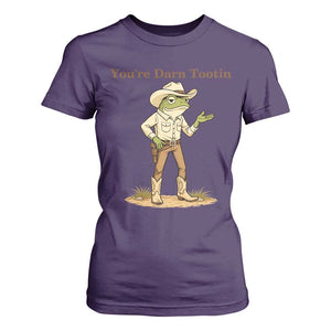 You're Darn Tootin T Shirt For Women Funny Cowboy Frog Meme TS14 Purple Print Your Wear