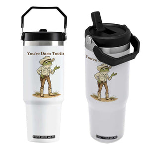 You're Darn Tootin Flip Straw Tumbler Funny Cowboy Frog Meme TS14 One Size: 30 oz White Print Your Wear