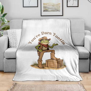 You're Darn Tootin Throw Blanket Funny Cowboy Frog Sarcastic Meme TS14 Print Your Wear