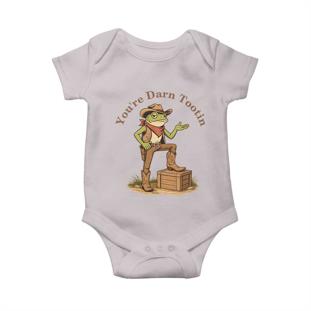 You're Darn Tootin Baby Onesie Funny Cowboy Frog Sarcastic Meme TS14 Ice Gray Print Your Wear