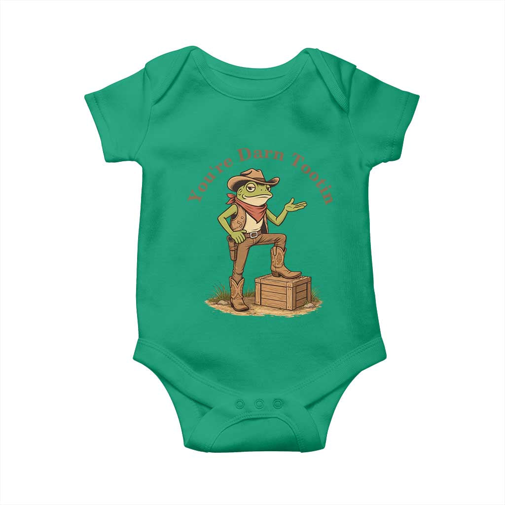 You're Darn Tootin Baby Onesie Funny Cowboy Frog Sarcastic Meme TS14 Irish Green Print Your Wear