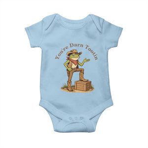 You're Darn Tootin Baby Onesie Funny Cowboy Frog Sarcastic Meme TS14 Light Blue Print Your Wear