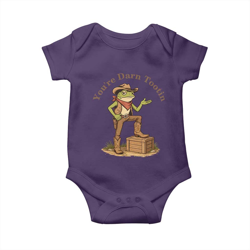 You're Darn Tootin Baby Onesie Funny Cowboy Frog Sarcastic Meme TS14 Purple Print Your Wear
