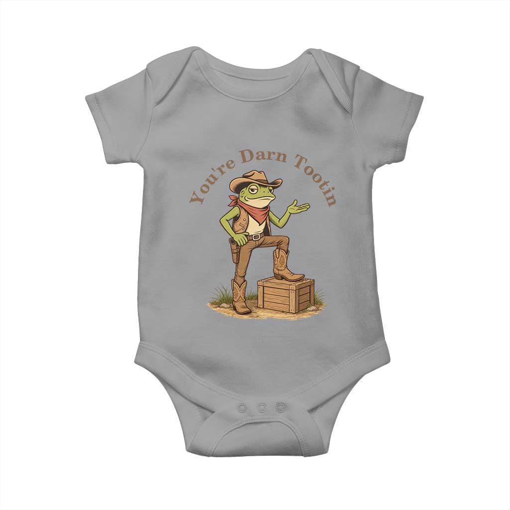 You're Darn Tootin Baby Onesie Funny Cowboy Frog Sarcastic Meme TS14 Sport Gray Print Your Wear