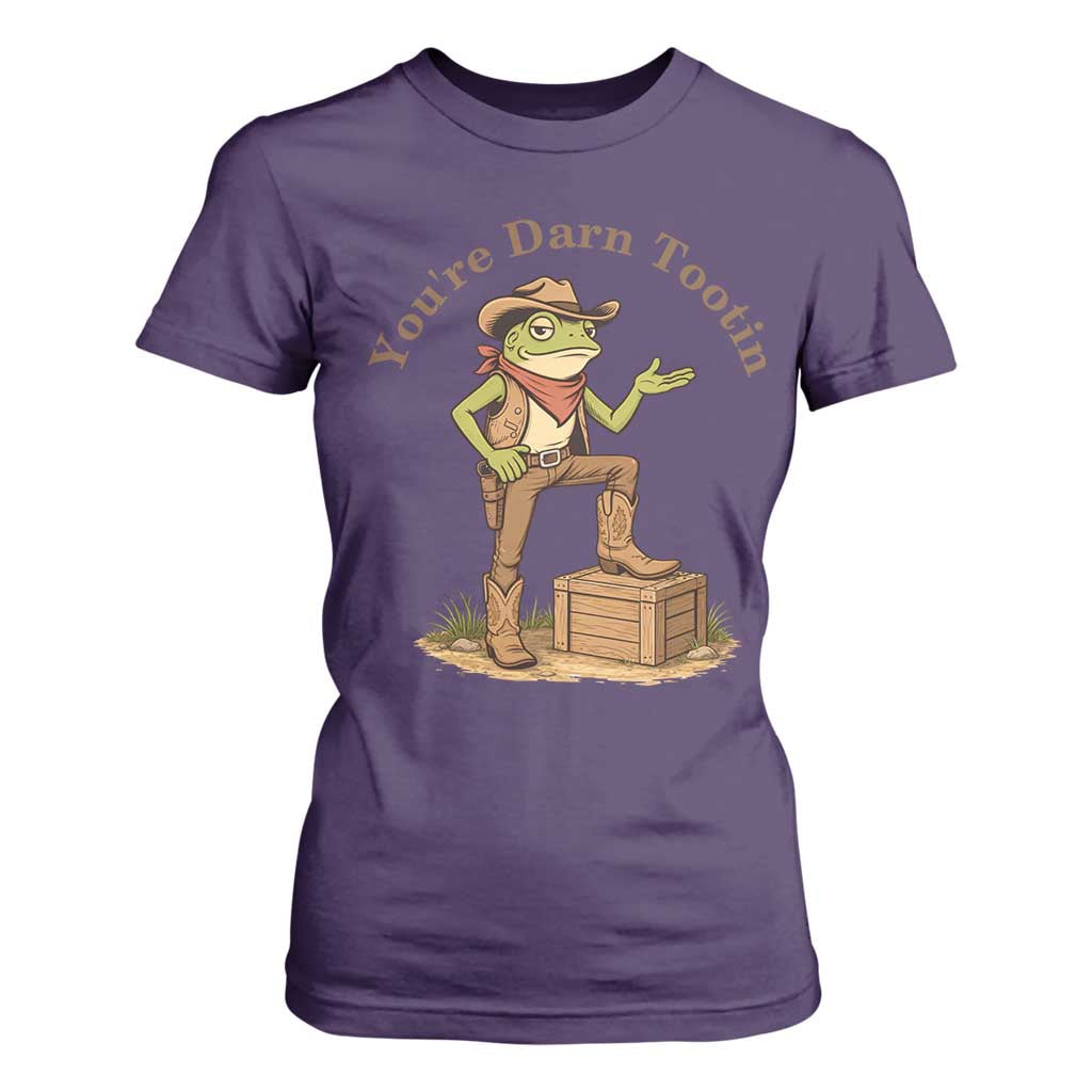 You're Darn Tootin T Shirt For Women Funny Cowboy Frog Sarcastic Meme TS14 Purple Print Your Wear