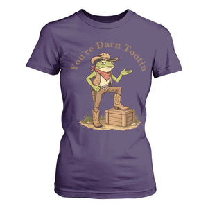 You're Darn Tootin T Shirt For Women Funny Cowboy Frog Sarcastic Meme TS14 Purple Print Your Wear