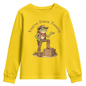 You're Darn Tootin Youth Sweatshirt Funny Cowboy Frog Sarcastic Meme TS14 Daisy Print Your Wear