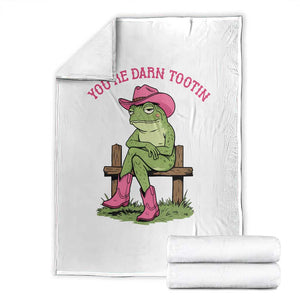 You're Darn Tootin Throw Blanket Funny Cowgirl Frog Sarcastic Meme TS14 White Print Your Wear