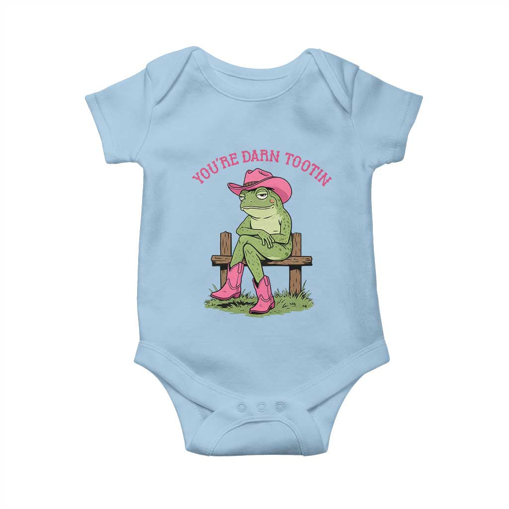 You're Darn Tootin Baby Onesie Funny Cowgirl Frog Sarcastic Meme TS14 Light Blue Print Your Wear