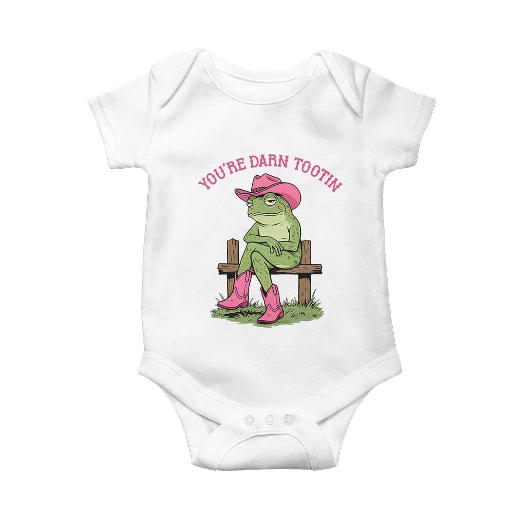 You're Darn Tootin Baby Onesie Funny Cowgirl Frog Sarcastic Meme TS14 White Print Your Wear