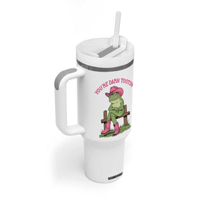 You're Darn Tootin Tumbler With Handle Funny Cowgirl Frog Sarcastic Meme TS14 Print Your Wear
