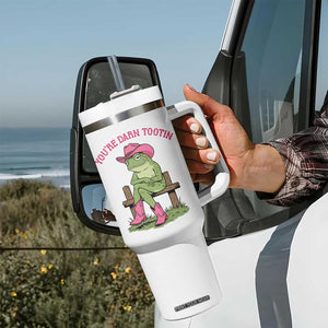 You're Darn Tootin Tumbler With Handle Funny Cowgirl Frog Sarcastic Meme TS14 Print Your Wear