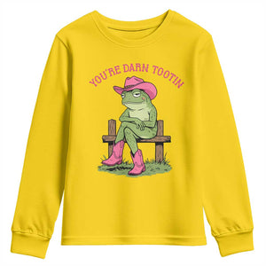 You're Darn Tootin Youth Sweatshirt Funny Cowgirl Frog Sarcastic Meme TS14 Daisy Print Your Wear