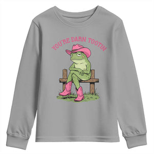 You're Darn Tootin Youth Sweatshirt Funny Cowgirl Frog Sarcastic Meme TS14 Sport Gray Print Your Wear