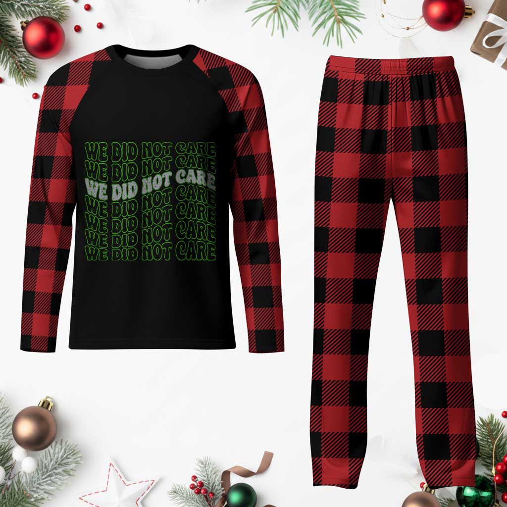 We Did Not Care Plaid Pajama Set Sarcastic Attitude TS14 Buffalo Plaid Print Your Wear