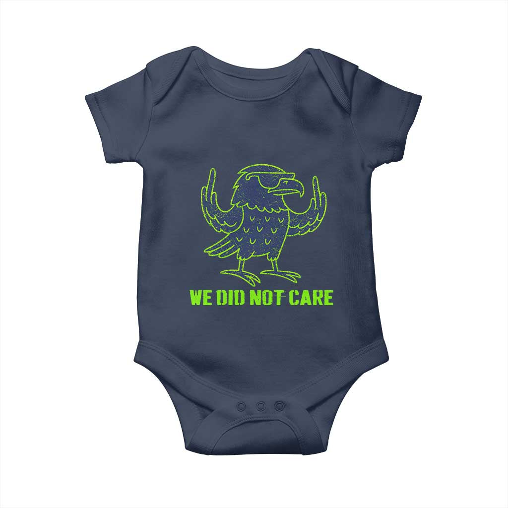 We Did Not Care Baby Onesie Funny Sarcastic Quote Statement TS14 Navy Print Your Wear