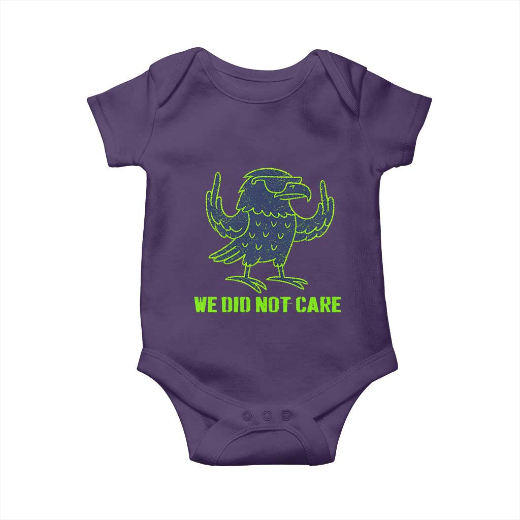 We Did Not Care Baby Onesie Funny Sarcastic Quote Statement TS14 Purple Print Your Wear