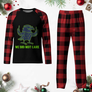 We Did Not Care Plaid Pajama Set Funny Sarcastic Quote Statement TS14 Buffalo Plaid Print Your Wear