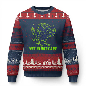 We Did Not Care Ugly Christmas Sweater Funny Sarcastic Quote Statement TS14 Navy Red Print Your Wear
