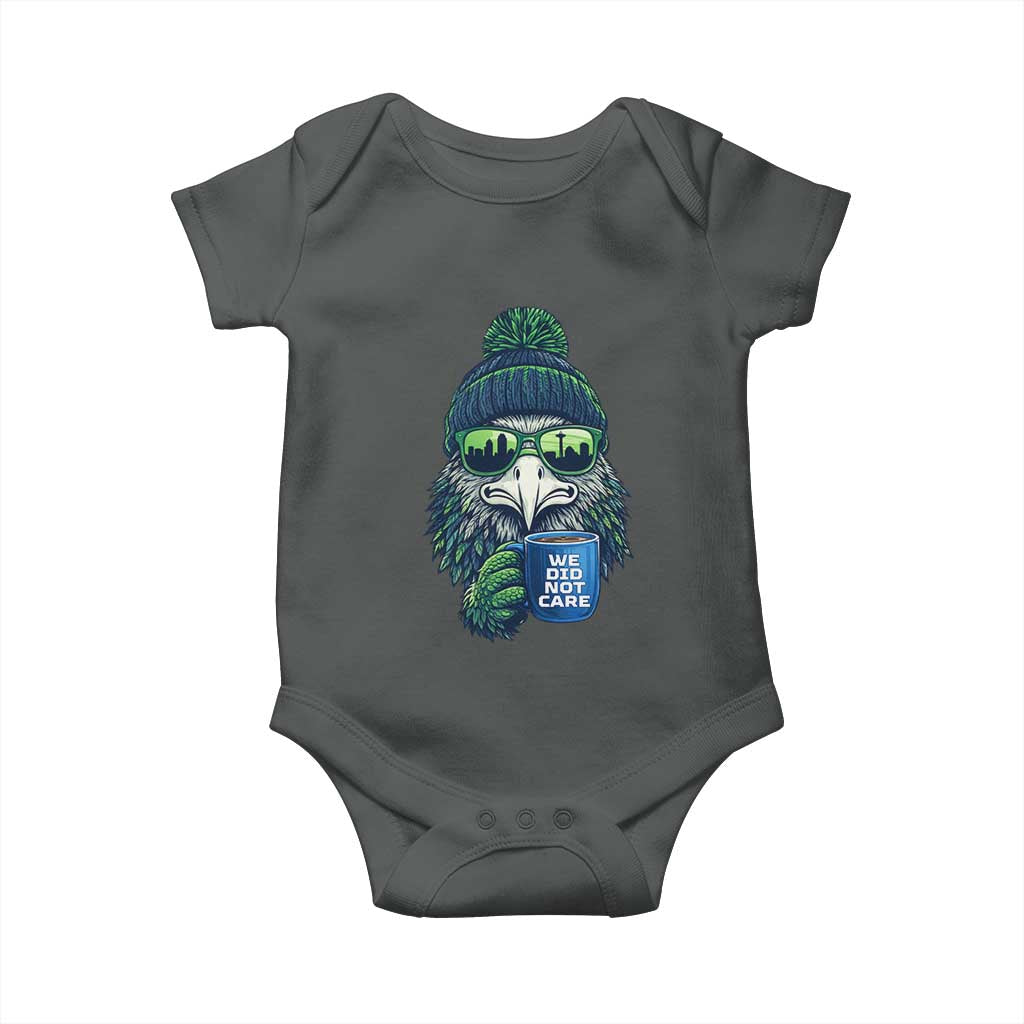We Did Not Care Baby Onesie Seattle Championship Quote TS14 Dark Heather Print Your Wear