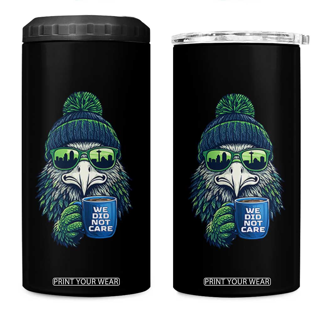 We Did Not Care 4 in 1 Can Cooler Tumbler Seattle Championship Quote TS14 One Size: 16 oz Black Print Your Wear
