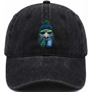 We Did Not Care Washed Cotton Baseball Cap Seattle Championship Quote TS14 Washed Cap Universal Fit Black Print Your Wear