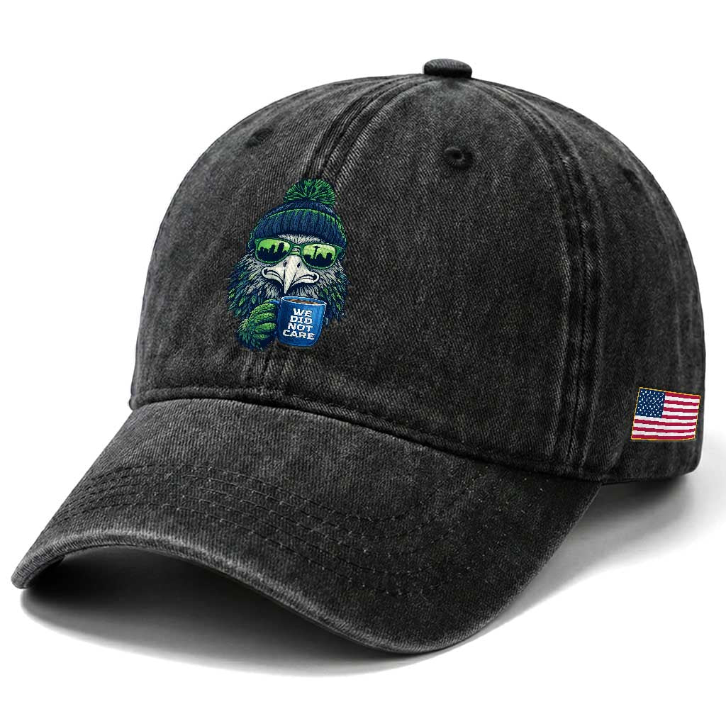 We Did Not Care Washed Cotton Baseball Cap Seattle Championship Quote TS14 Print Your Wear
