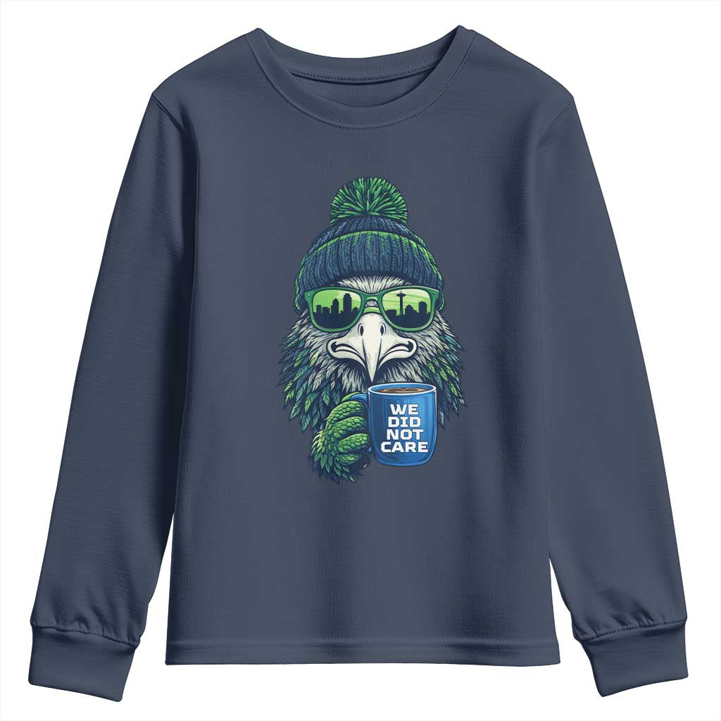 We Did Not Care Youth Sweatshirt Seattle Championship Quote TS14 Navy Print Your Wear