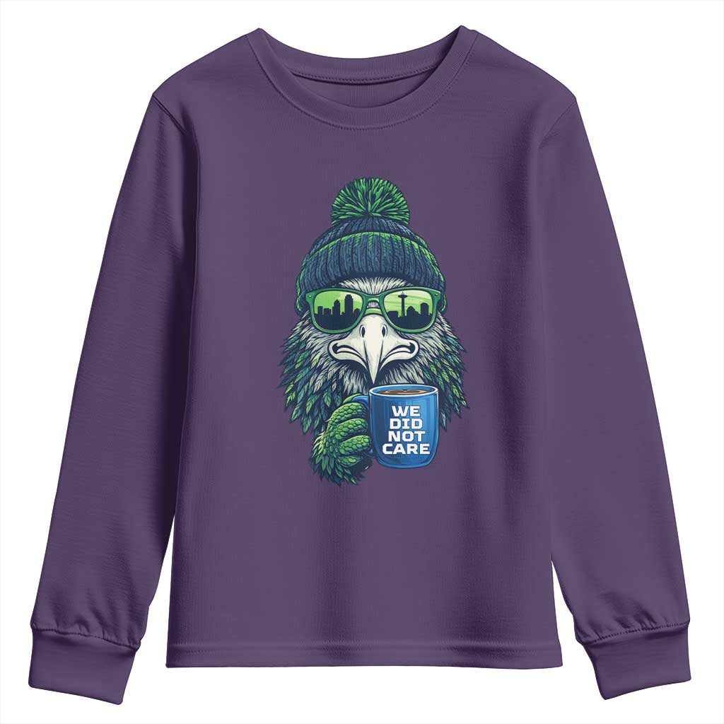 We Did Not Care Youth Sweatshirt Seattle Championship Quote TS14 Purple Print Your Wear