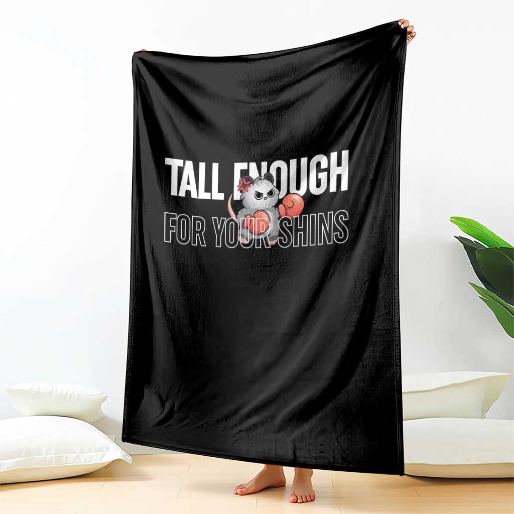Tall Enough For Your Shins Throw Blanket Funny Possum Boxing Meme TS14 Print Your Wear