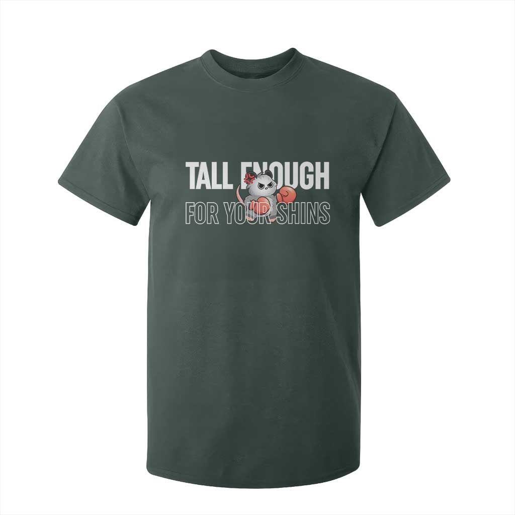 Tall Enough For Your Shins T Shirt For Kid Funny Possum Boxing Meme TS14 Dark Forest Green Print Your Wear