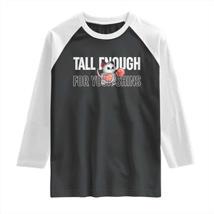 Tall Enough For Your Shins Raglan Shirt Funny Possum Boxing Meme TS14 Black White Print Your Wear